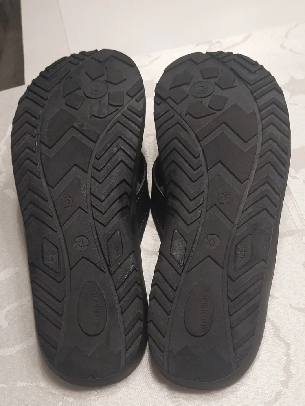 Okabashi Men's Mariner Flip Flop Sandals Size XL Black Comfort Arch Support